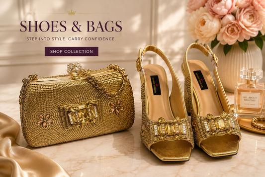 Luxury Rhinestone Wedge Shoe  & Matching Bag Sets