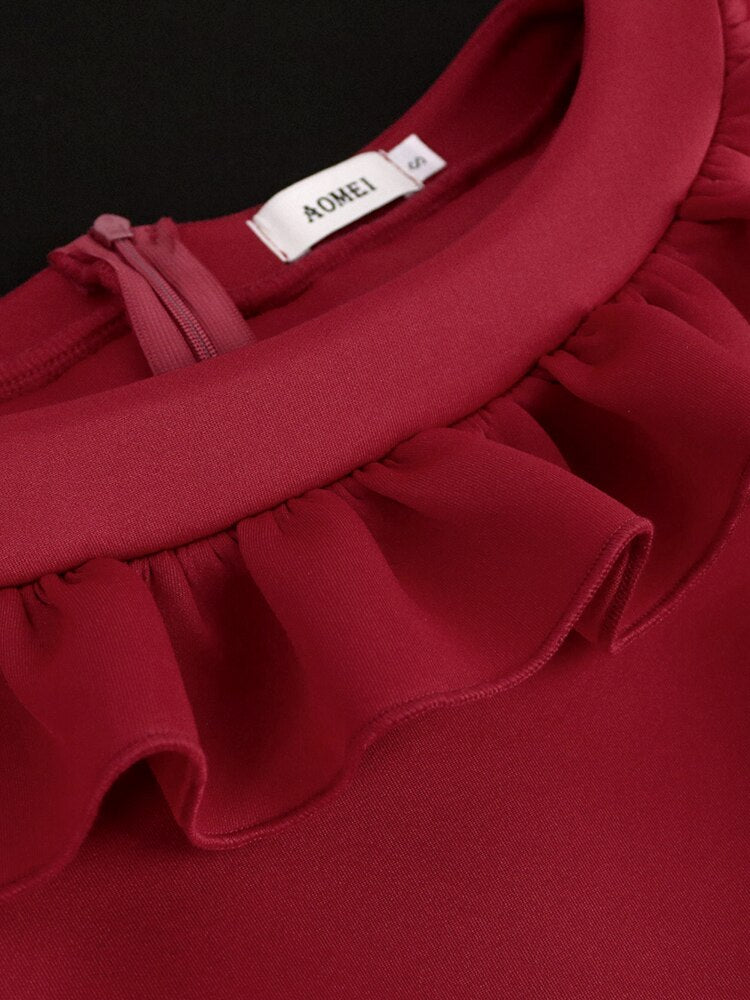 Long Dresses Ruffles Peplum